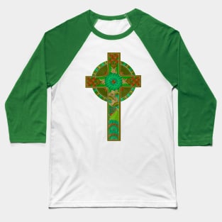 Green Celtic Cross Baseball T-Shirt